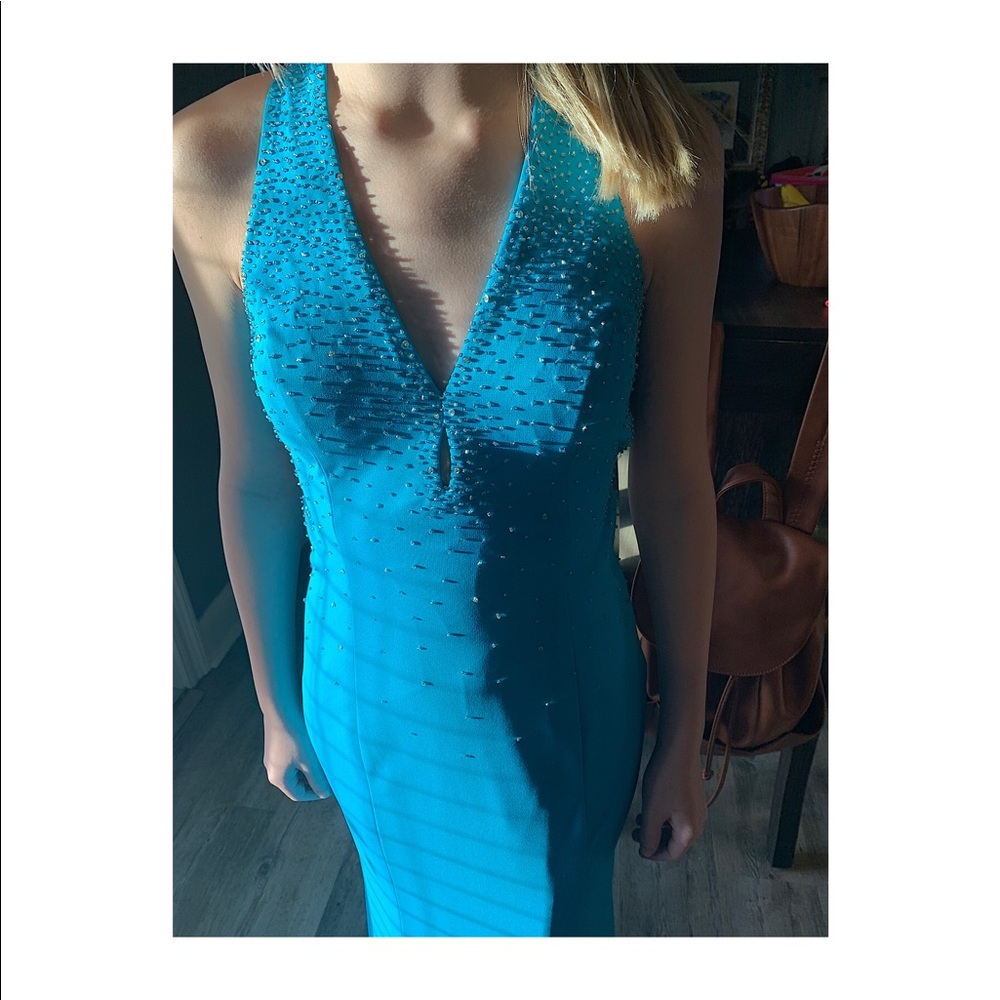 Unique Turquoise formal gown